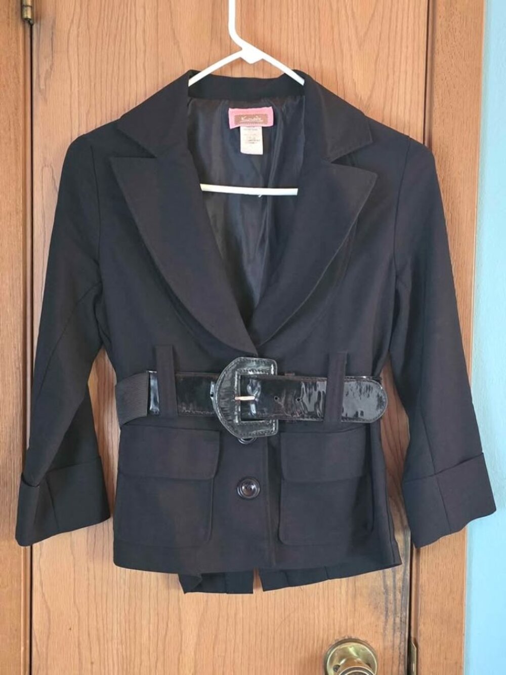 Size S Black K-mode Blazer Jacket with Belt